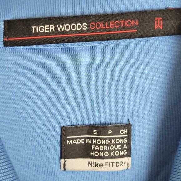 Tiger Woods Golf Polo Shirt Men's Size S Small Blue Short Sleeve Cotton Y2K VTG - Picture 3 of 8